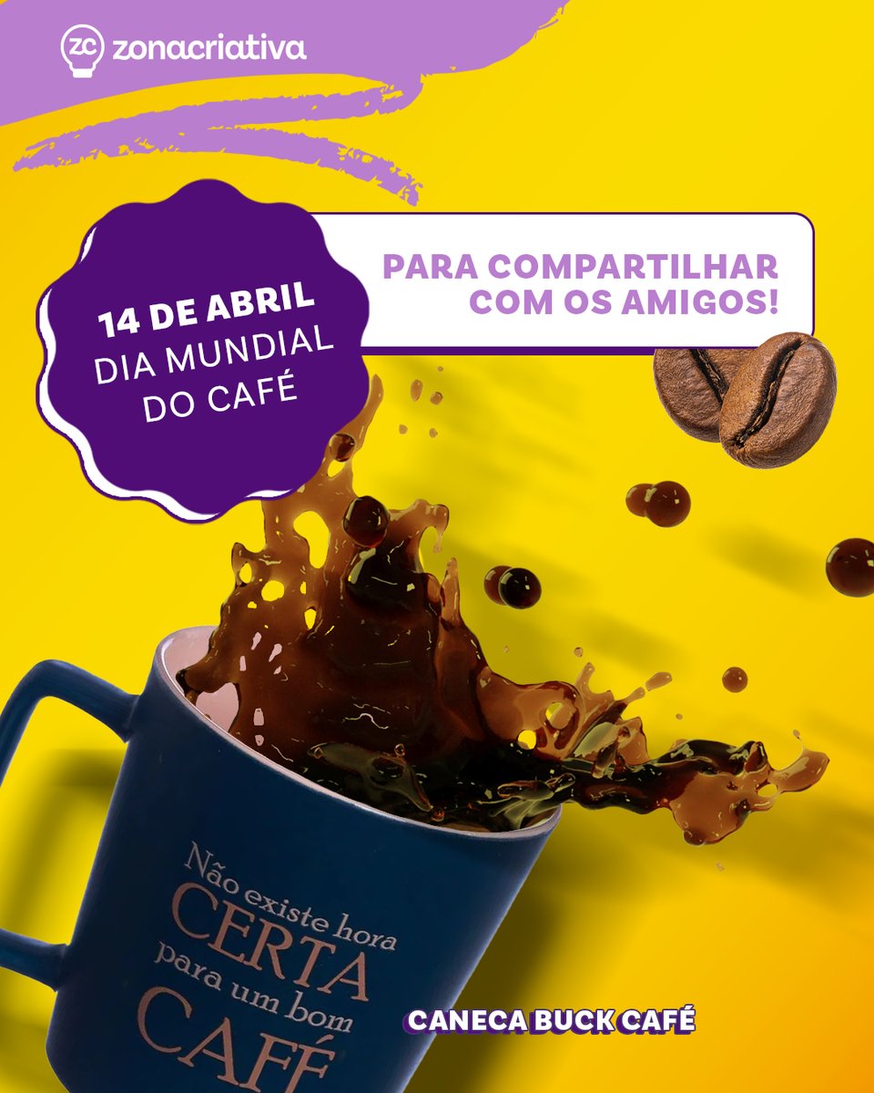 No dia Mundial do Café, que tal compartilhar a sua paixão pelo cafezinho junto com a Zonacriativa? ☕

Temos diversas opções e modelos incríveis da nossa linha autoral “Café” que vão transformar a forma como você degusta os cafezinhos do dia ☕🥰