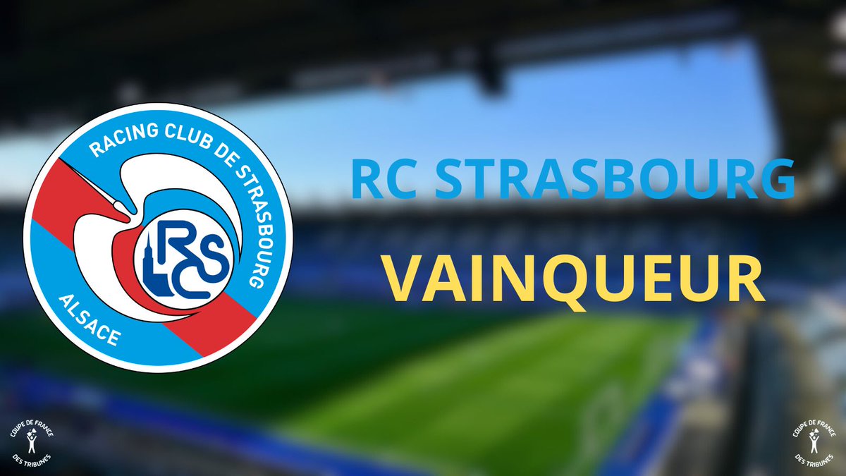 CDF_Tribunes's tweet photo. 🚨 FIN DES VOTES !

👉 Et c'est donc le Racing club de Strasbourg Alsace qui remporte cette unique édition de la Coupe de France des Tribunes, bravo aux strasbourgeois et au Tours FC pour son parcours ! https://t.co/bHdwcePE3i