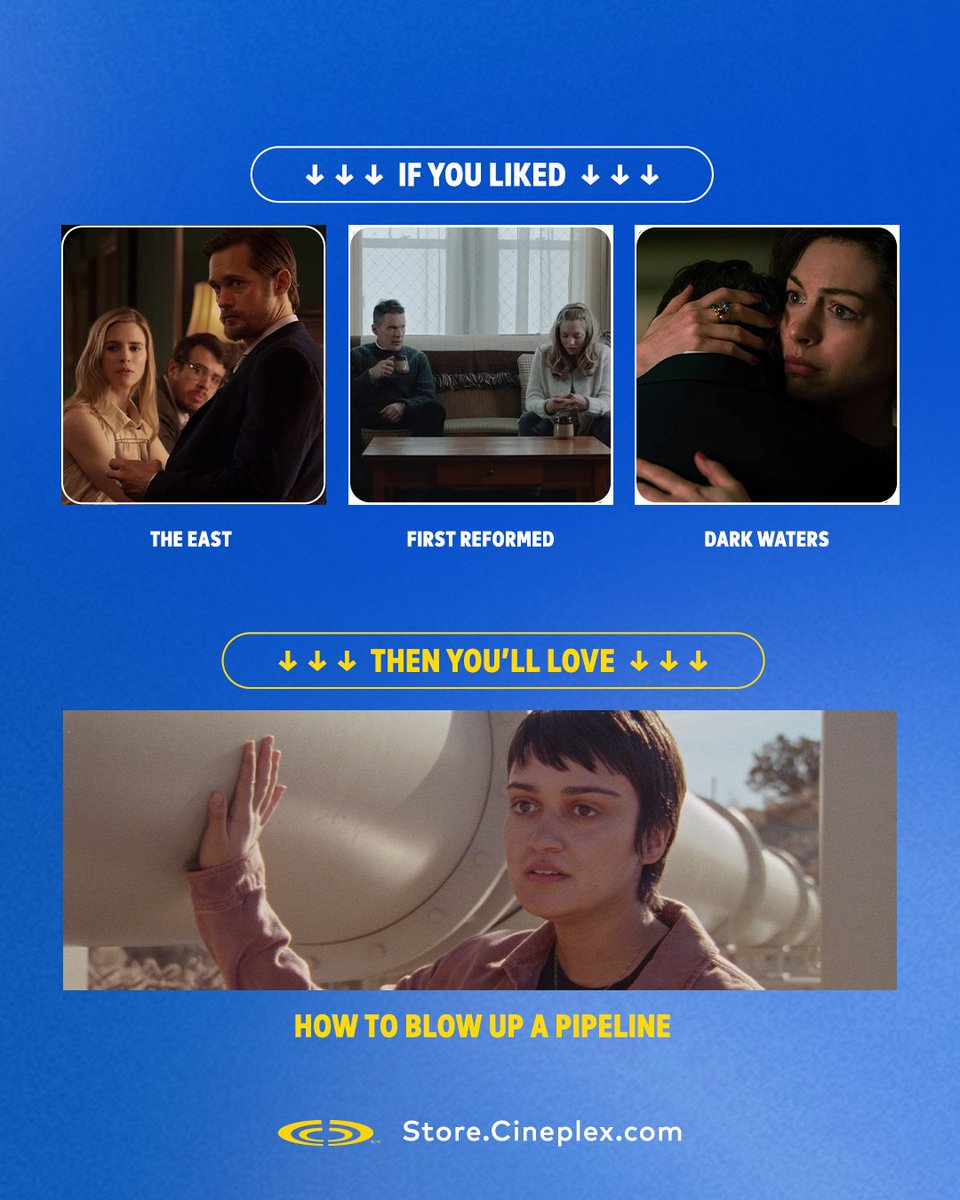 CineplexMovies's tweet image. We need more movies about saving the environment. 🌍

Channel your inner activist with these movies and see #HowToBlowUpAPipeline in select theatres now! 

Tickets 🎟️➡️ cinplx.co/3mD5THW