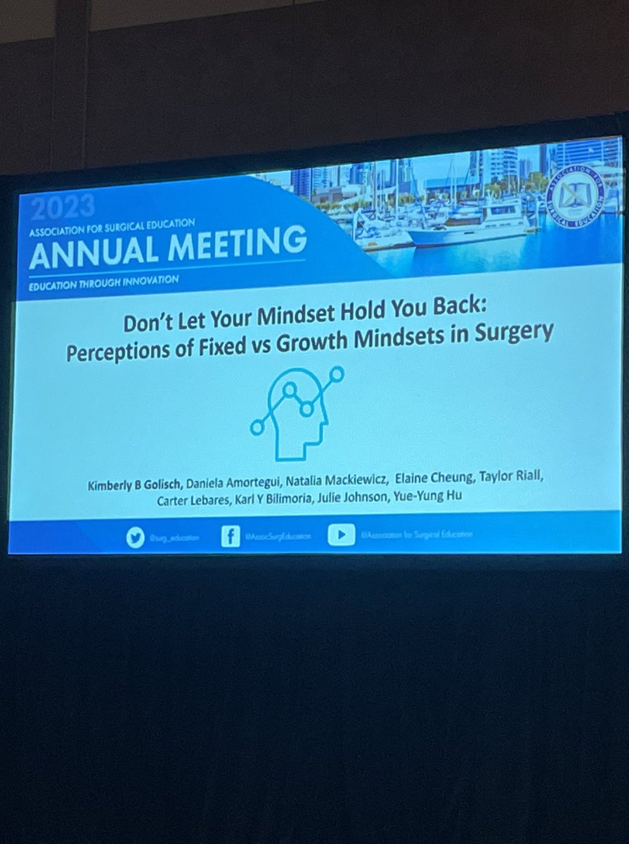 Thanks for the opportunity to present our work on mindset in surgery! @The_SECONDTrial @Surg_Education #SEW2023