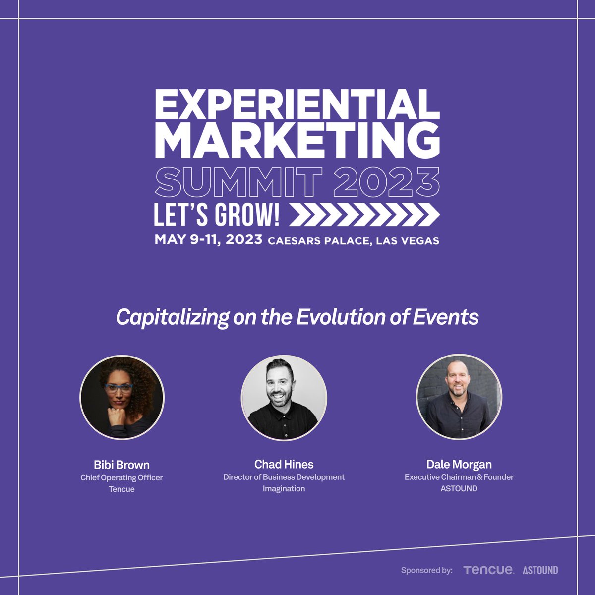 Thrilled to announce that our very own Tencue COO, Braughnwynn “Bibi” Brown, will be speaking on a panel at Experiental Marketing Summit 2023 in May to discuss Capitalizing on the Evolution of Events. Visit bit.ly/EMS23_Speaker for more details!