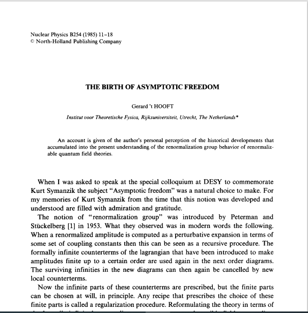 Bahram Shakerin on Twitter "The birth of asymptotic freedom by Prof