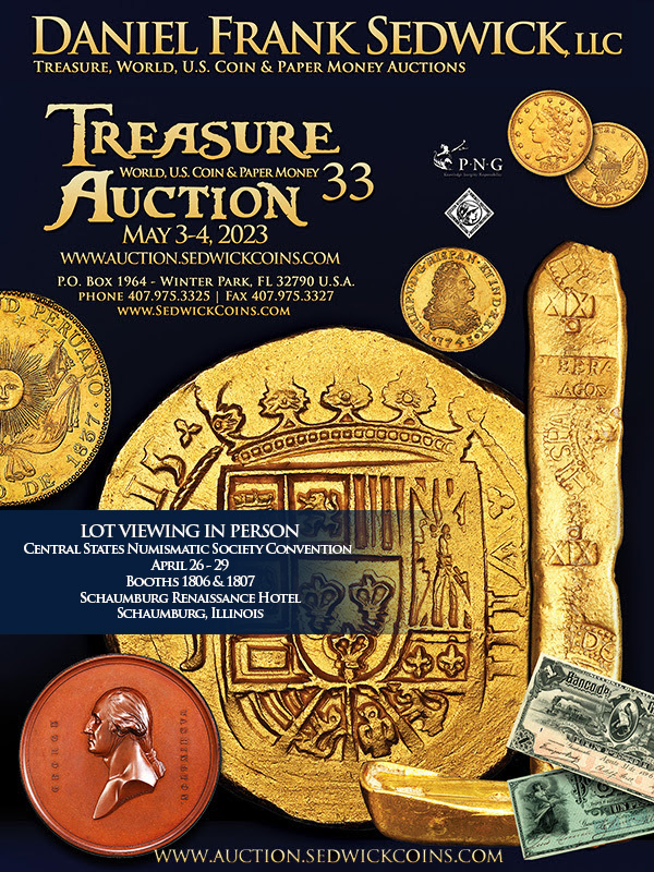 Come See Rare Shipwreck Treasure and More @ Central States Coin Show / Booths 1806 & 1807 📢  -   Daniel Frank Sedwick, LLC 🔸 - mailchi.mp/sedwickcoins/a…