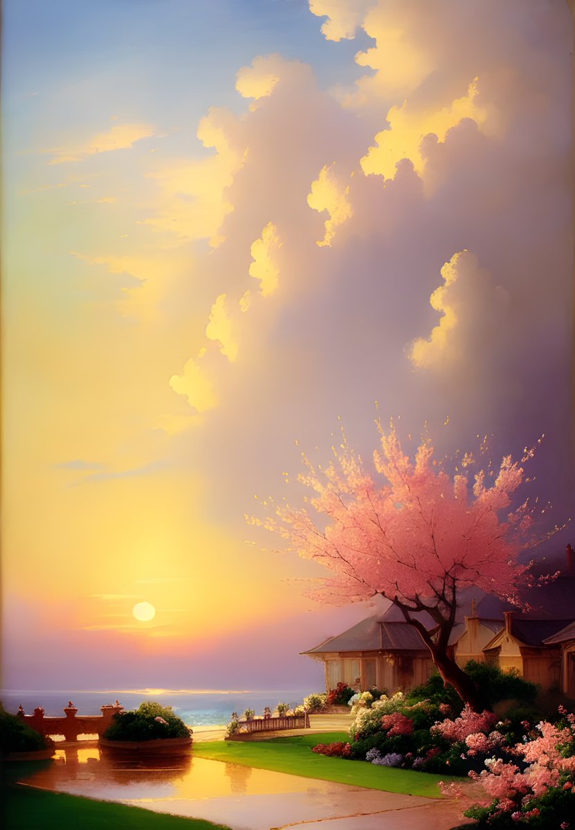 FlowerHarbor's tweet photo. #AiPainting #Landscapes
"#GardenOfDreams: Gentle #Sunset" https://t.co/jhuqiSE8Hi