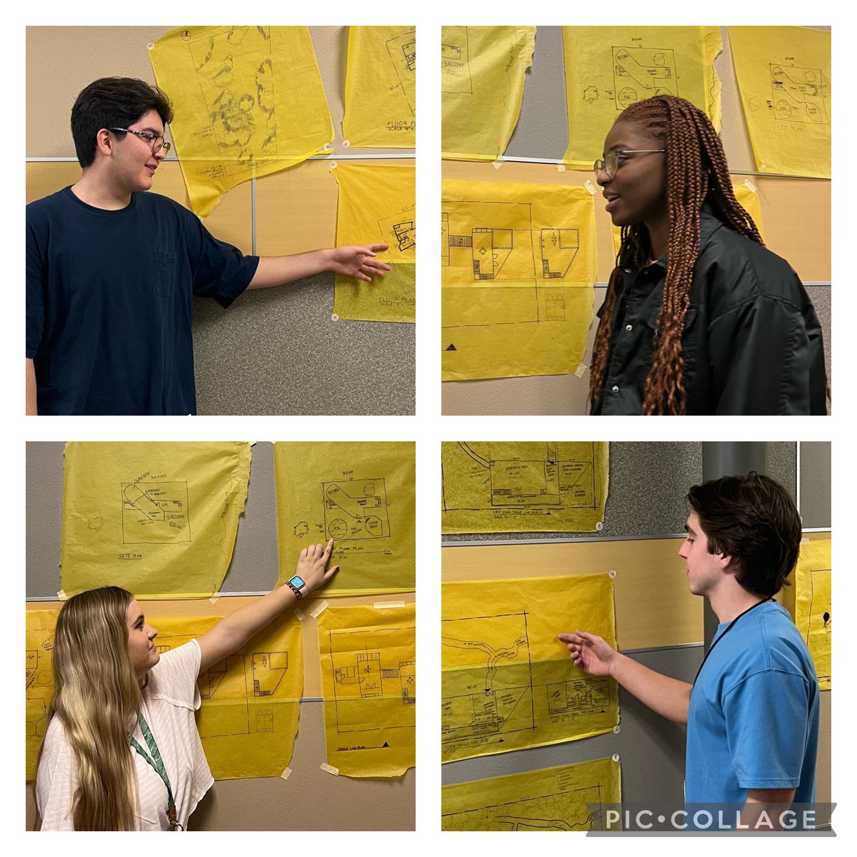 lisd_arch's tweet photo. Scenes from the Studio: Informal reviews of #peruvianrainforest  project ideas this week through schematic design. Students will choose the best of three schemes and develop the design through elevation and section. @lisdcte @TECCeast https://t.co/YmlPbSDymB