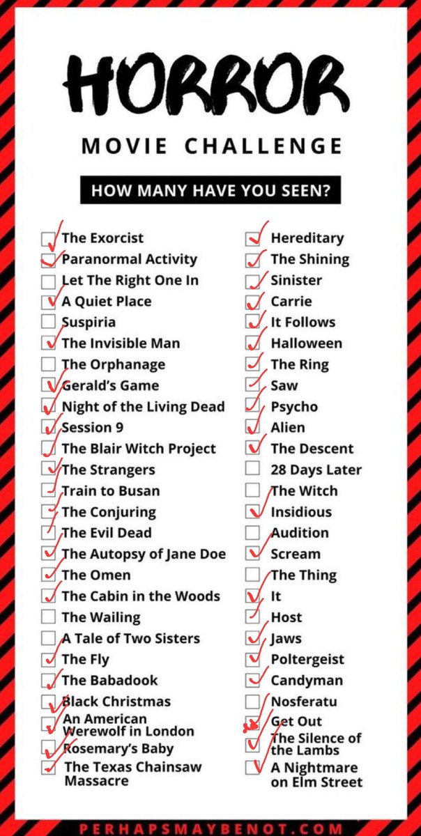How many have you seen? #horror #movie #challenge