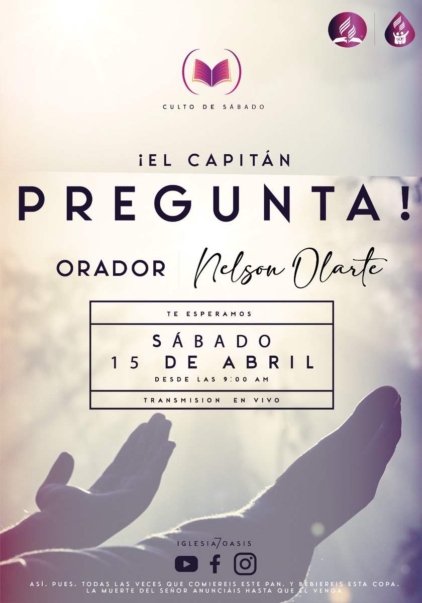 iglesia7oasis's tweet photo. Jonas respondió, y tu qué responderías, te esperamos mañana desde las 9:00 AM en nuestro templo, o desde YouTube o facebook #iglesia7oasis #sermon #cultodesabado https://t.co/s7n0hPUozB