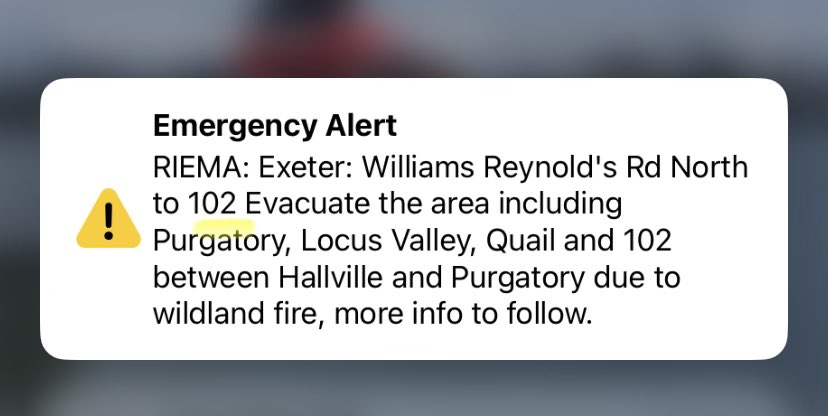 CotterforRI's tweet photo. Exeter folks, if you have been evacuated, the Red Cross is setting up tents at the Library. Stay strong. https://t.co/hk3pHPMJav