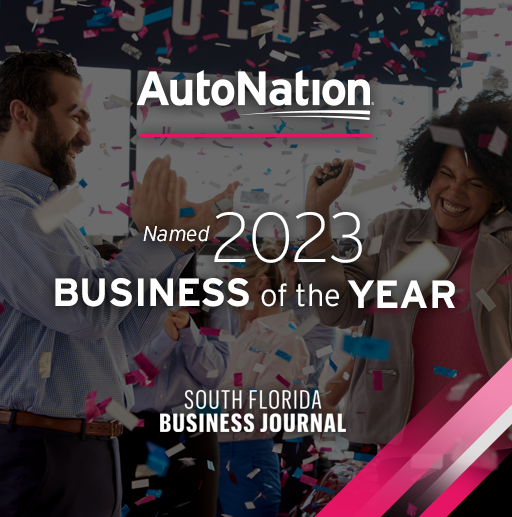 AutoNation's tweet photo. We are honored to be named 2023 Business of the Year, awarded by @SFBJNews! We couldn’t have done it without the hard work and dedication of thousands of Associates who wake up every day and strive to #GoBeGreat!  #TheWinningTeam #GreatNeverRests #DRVPNK https://t.co/QPe9Xrxz2d