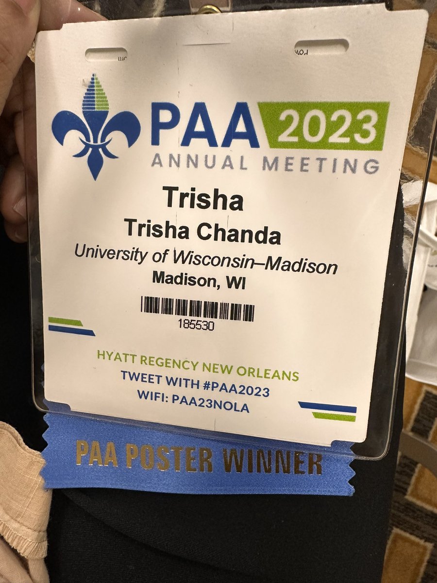 Trisha Chanda (@trisha_chanda) on Twitter photo We got a poster award for our research on children’s living arrangements and economic wellbeing of separated mothers in Finland and Wisconsin @ #PAA2023! <a href="/HakovirtaMia/">Mia</a>
Thanks <a href="/IRP_UW/">Poverty Research IRP</a> <a href="/UW_CDE/">UW-Madison CDE</a> and <a href="/UWConsumerSci/">UWConsumerScience</a> for all the support! We got a poster award for our research on children’s living arrangements and economic wellbeing of separated mothers in Finland and Wisconsin @ #PAA2023! <a href="/HakovirtaMia/">Mia</a>
Thanks <a href="/IRP_UW/">Poverty Research IRP</a> <a href="/UW_CDE/">UW-Madison CDE</a> and <a href="/UWConsumerSci/">UWConsumerScience</a> for all the support!