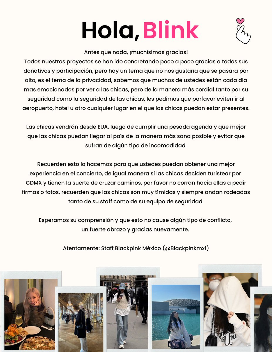 BLACKPINKMX1's tweet photo. 🚨IMPORTANTE🚨

Gracias por su comprensión. 

-STAFF BPMX1 https://t.co/ynOfzZEFHu