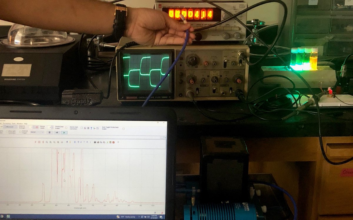 GreytakChem's tweet photo. !Happy #QuantumDay Everyone! Glow discharge, phosphorescence, electroluminescence, and oh yeah some #FluorescenceFriday here@UofSC_Chem! https://t.co/xWH7vW6ZkS