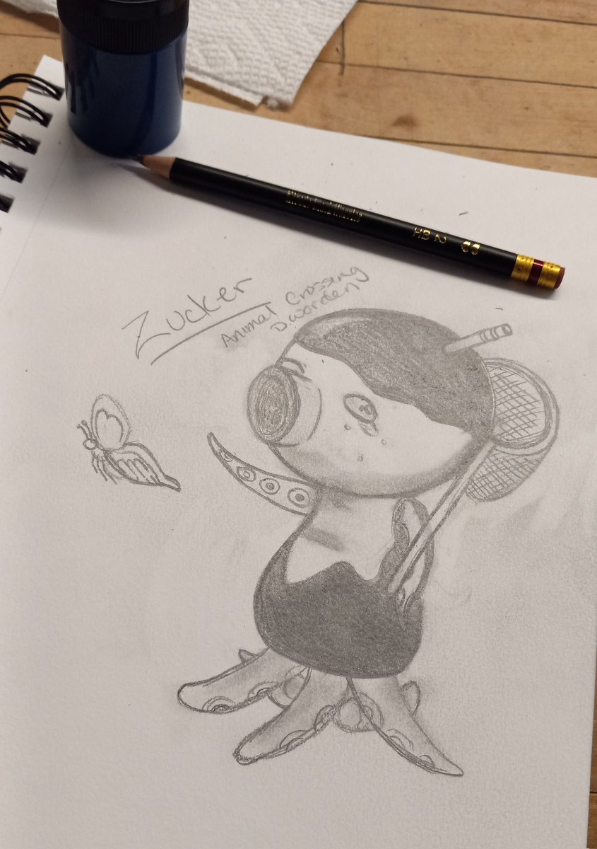 It's not very good, but I decided to try and draw Zucker again from Animal Crossing. My favorite octopus 🐙 

#art #artdoodle #artist #sketchbook #fanartdrawing #animalcrossingnewhorizons #animalcrossing #animalcrossingcharacter #villager #octopuscharacter #favouriteboy