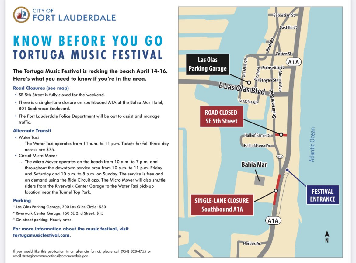 Heads up, #TortugaFest goers! Check this out before you go! #FirstWarningTraffic @WPBF25News