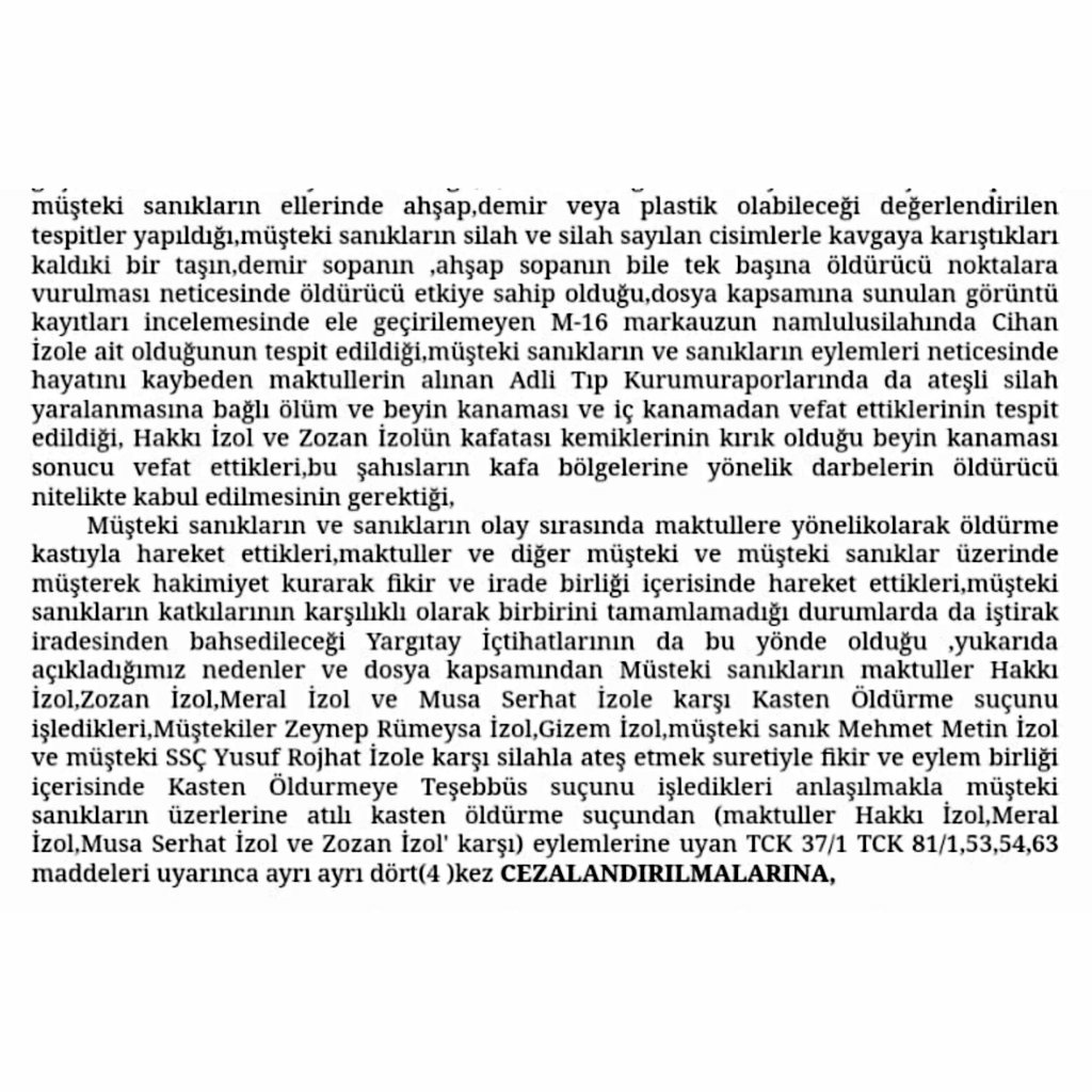 sesimesesolun's tweet photo. İDDİANAMEDEN BİR BÖLÜMÜ PAYLAŞIYORUM❗

BİZE PUSU KURDULAR DEDİKLERİ AİLEMİZİ PLANLAYARAK, CANAVARCA NASIL ÖLDÜRDÜKLERİNİ OKUYUN❗

KATİLLER KARDEŞLER İÇİN AYRI AYRI 4 KEZ AĞIRLAŞTIRILMIŞ MÜEBBET İSTENMİŞTİ,TEKER TEKER BIRAKILDILAR❗

TUTUKLU YOK ❗
#SiverekKatliamıİcinAdalet https://t.co/mdQ9Sftz0B
