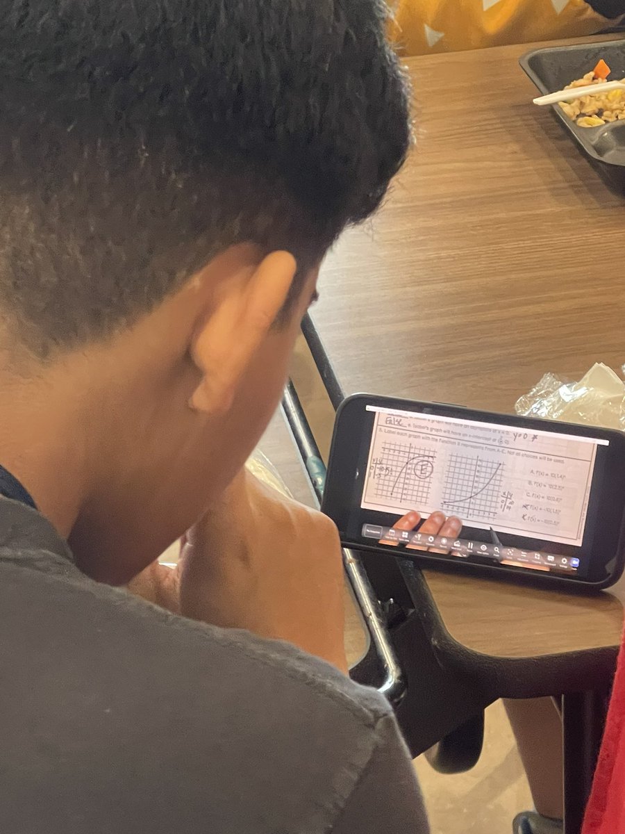 Snapchat? Not now.  YouTube? Hardly…  My guy here is using his lunch time to eat, and watch videos to better understand slope intercept for class.  Culture of academic excellence!  #alphaexcellence #whoweare #scholarship #humbleisdpog