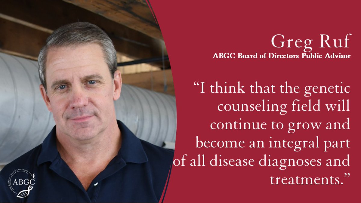 ABGCertifiedGCs's tweet photo. #ABGCSpotlight Greg Ruf serves as Public Advisor to the ABGC Board of Directors. An entrepreneur for more than 30 years, Greg now spends his days growing the DCM Foundation & working as an entrepreneurial business consultant https://t.co/JfSWUup14a #ABCG #GeneticCounselor #CGC https://t.co/i82vIFByds