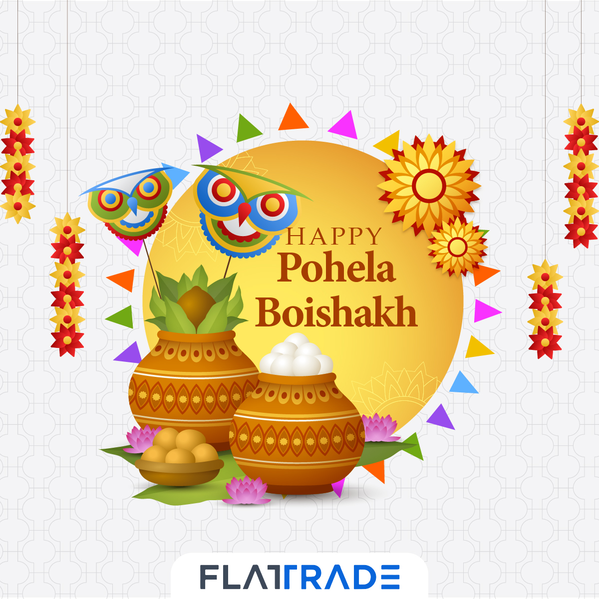 Flattrade wishes everyone a Happy Bengali New Year!!!

#BengaliNewYear #BengaliNewYear2023 #2023 #Festival #India #PohelaBoishakh