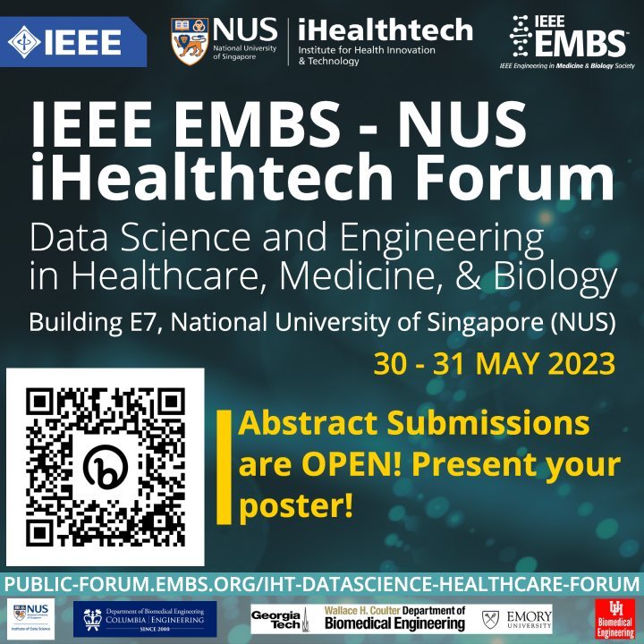 IEEEembs's tweet photo. Abstract Submissions are OPEN! Present your poster! #DataScienceInHealthcare #BigDataHealthcare #FutureofHealthcare #DataDrivenMedicine #AIinMedicine #DigitalHealthcare #AdvancedAnalyticsinHealthcare #BigDatainMedicine #Singapore #IEEE https://t.co/C74DJBQcb1 https://t.co/VgHtkXltQC