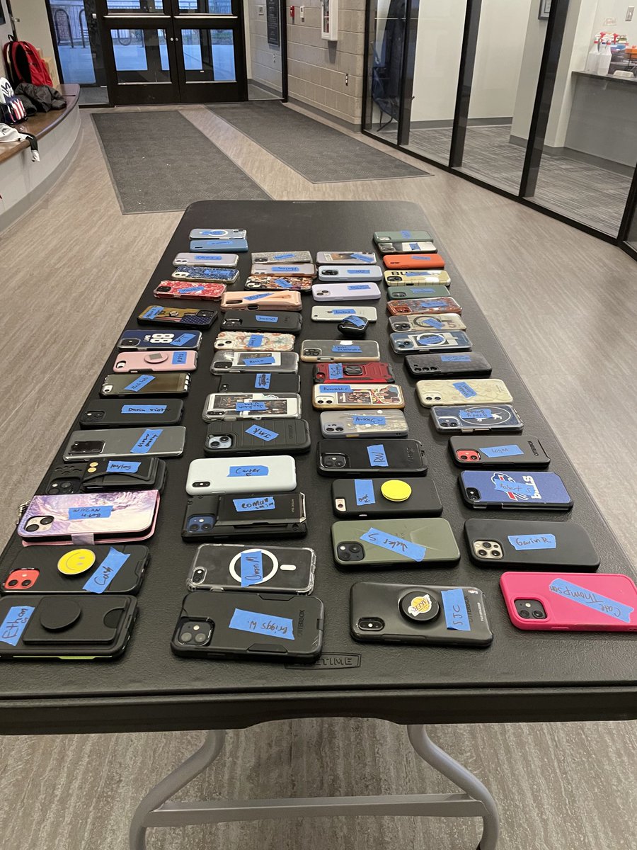 We make sure that our middle school social is really social face to face.  Phones are parked.