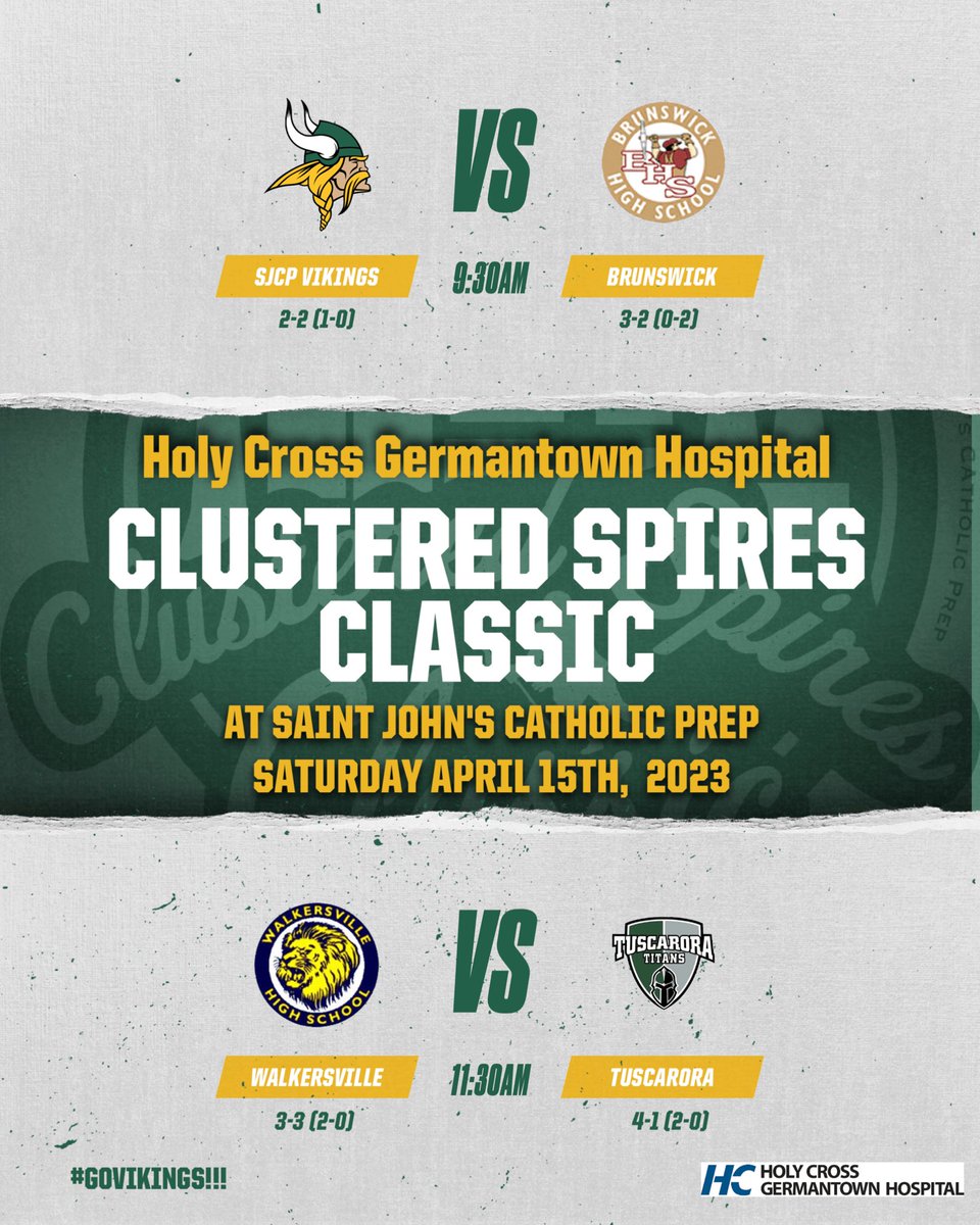 SJCP_AD's tweet photo. Come out to Warner Stadium to watch the Clustered Spires Classic tomorrow at SJCP. First games listed below. Afternoon are 2pm and 4pm championship. https://t.co/j0gusCKlM8