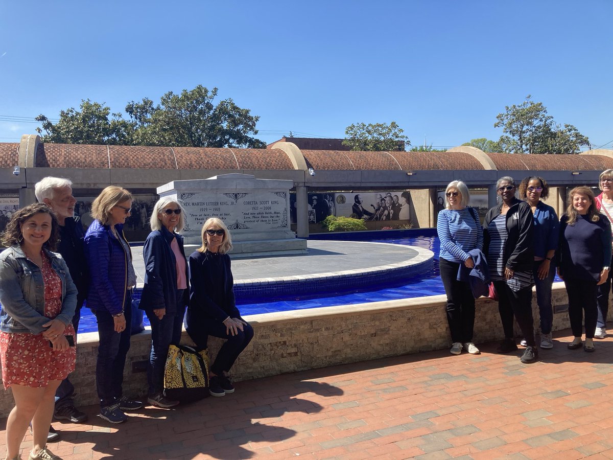 tomhouck's tweet photo. Carter Center staff at King grave on Civil Rights Tour Atlanta. https://t.co/9M2kiUYPEH