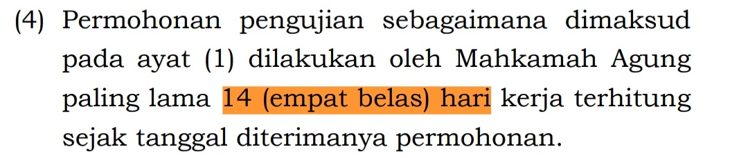 Gugatan Status Pandemi diterima Mahkamah Agung pada tgl 1 Maret.

Pasal 31A UU Mahkamah Agung: Wajib diselesaikan dalam 14 hari.

Kalau <a href="/MahkamahAgung/">Mahkamah Agung RI</a> bebas untuk melanggar hukum, tidak lagi ada harapan untuk bangsa.