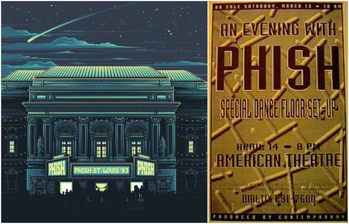 shapsio's tweet photo. 30yrs since #phish 4/14/93 at American Theater in St. Louis - first of two shows there - released in 2017 @livephish as ‘St. Louis ’93’ #STL93 https://t.co/dWJRZpRkqn