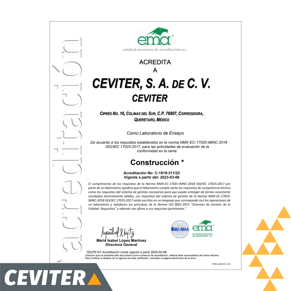 ceviter's tweet photo. Acreditación ante ema (Entidad Mexicana de Acreditación A.C)
#teamCEVITER #EspecialistasenViasTerrestres #LabCEVITER https://t.co/tyn2RwTvh6