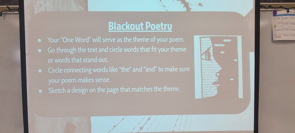 ajolley421's tweet photo. During our final stage of our close read, Ss chose one word they thought best described it, and then we turned our text into blackout poetry
#coteaching #CloseReads #Holocaust @TweediesTweets_ https://t.co/WcmAvSno3Q