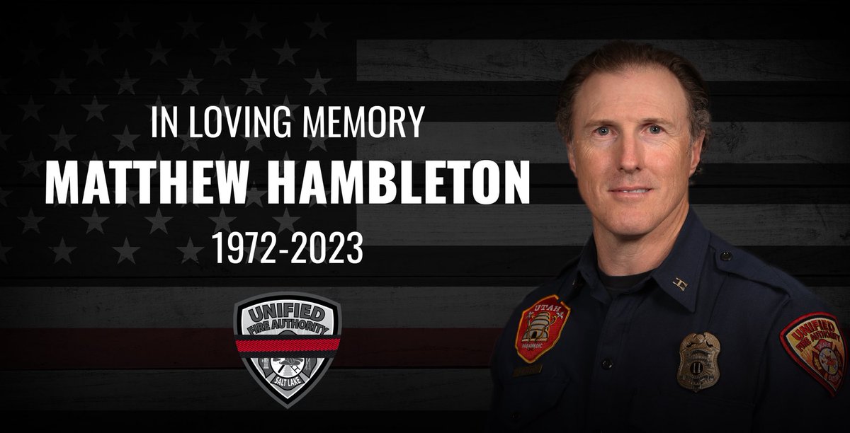 It is with deepest regret and sorrow that we announce that on April 12, 2023, we lost a beloved and respected member of our fire family, Captain Matthew Hambleton. Above all else, Matt dearly loved his wife and two children, whom he leaves behind.