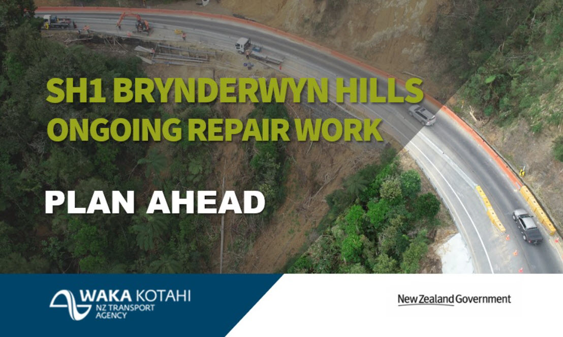 SH1 BRYNDERWYN HILLS
Currently, #SH1 is OPEN btwn Waipu &amp; Brynderwyn, however will close again (in both directions) from 11:59pm on Sun 16 April 2023 for 2 weeks for slip repairs. Expect Light Vehicle detour via Mangawhai, Heavy Vehicles via SH14/12 (via Dargaville) ^TP
