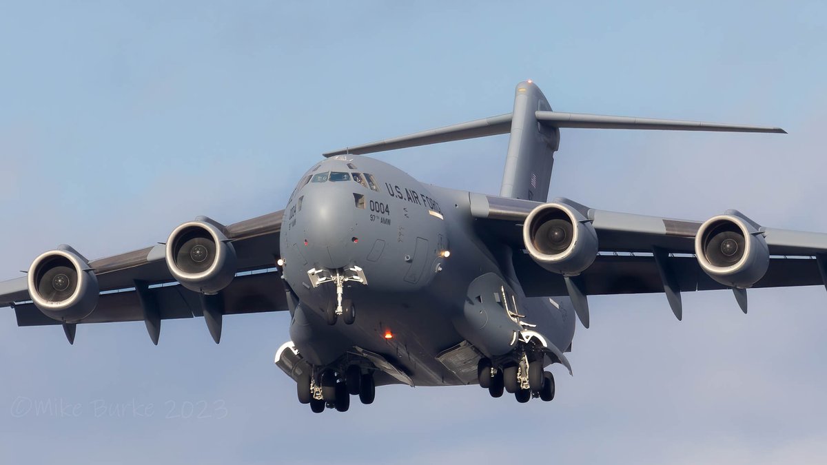 USAF C17 landing <a href="/stjohnsairport/">St. John's Airport</a> during a recent visit