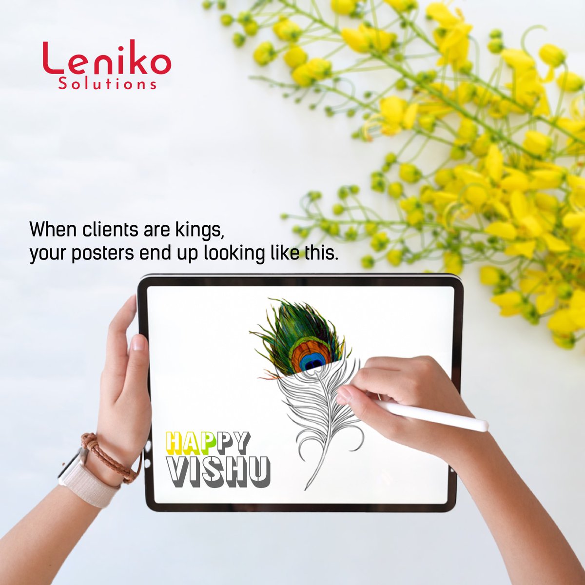LenikoSolutions's tweet photo. With a heart 💕 full of love and a mind full of creativity✒️, Team Leniko wishes you all a fantastic Vishu!

May you have a Vishu filled with Kaineetam☺️ and Payasam🤤.

#vishu #happyvishu #vishu2023 #lenikosolutions #branding #vishuspecial https://t.co/vjVtlFl7Ib