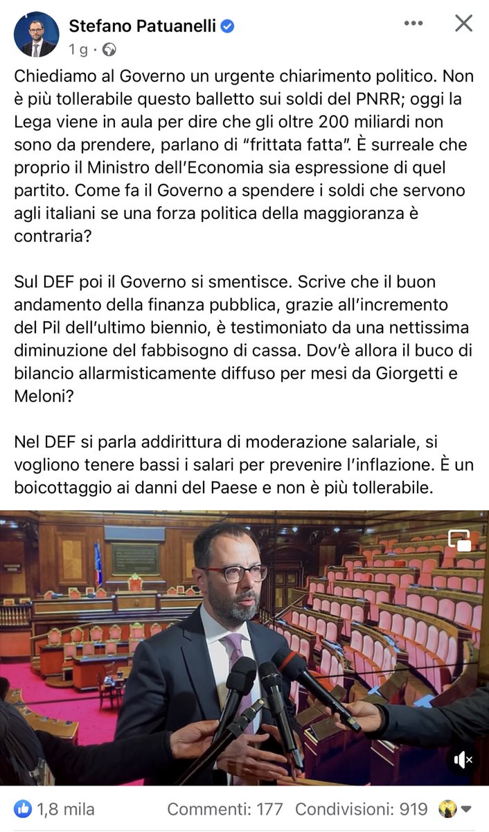 Stiamo leggendo il #def. Dov’è il buco nel bilancio #Meloni? Dove sono i soldi per il #pontesullostretto #Salvini? State prendendo in giro il paese. Lo state facendo sulla nostra pelle. #GovernoDIncapaci