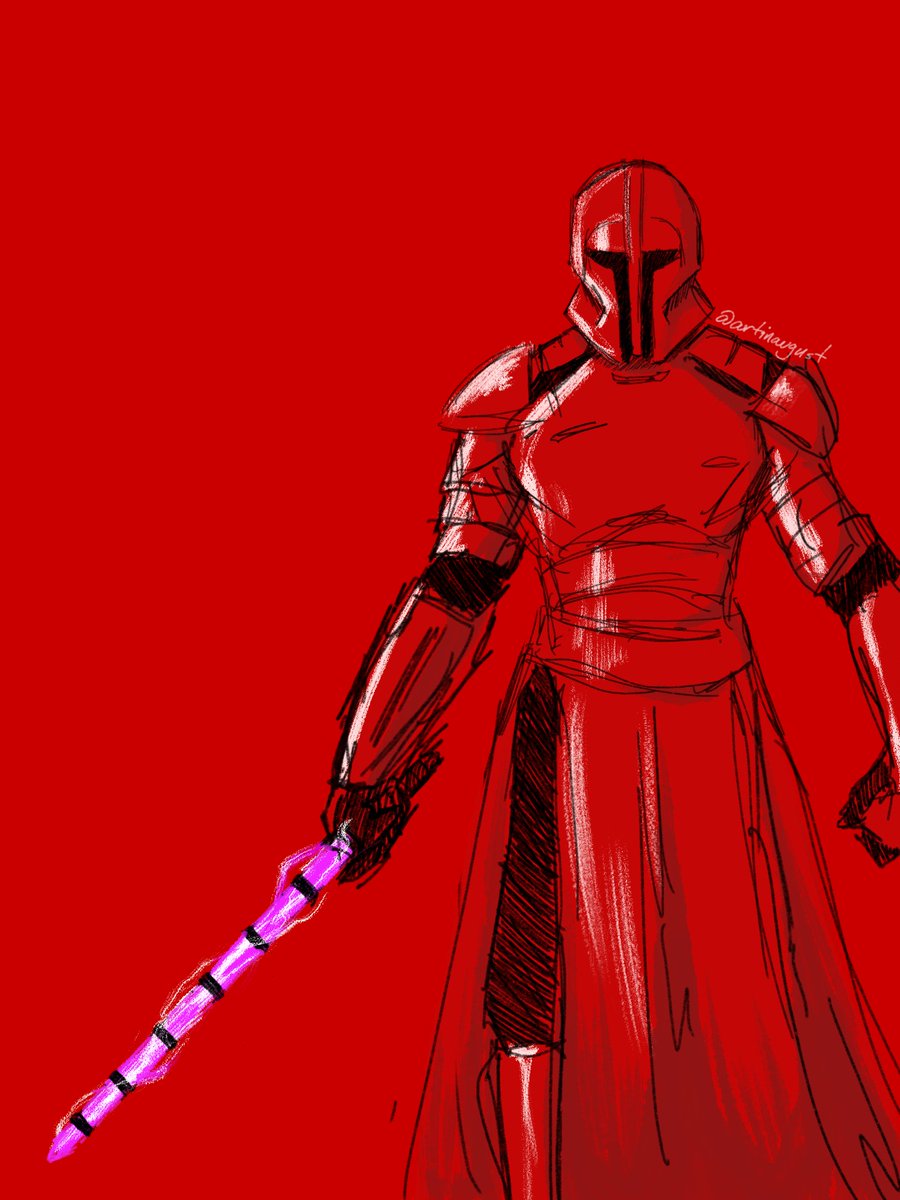 ArtInAugust's tweet photo. Praetorian Guards are back, baby!!! Here's a sketch. #Themandalorian    #StarWars https://t.co/tG08cKcIzz