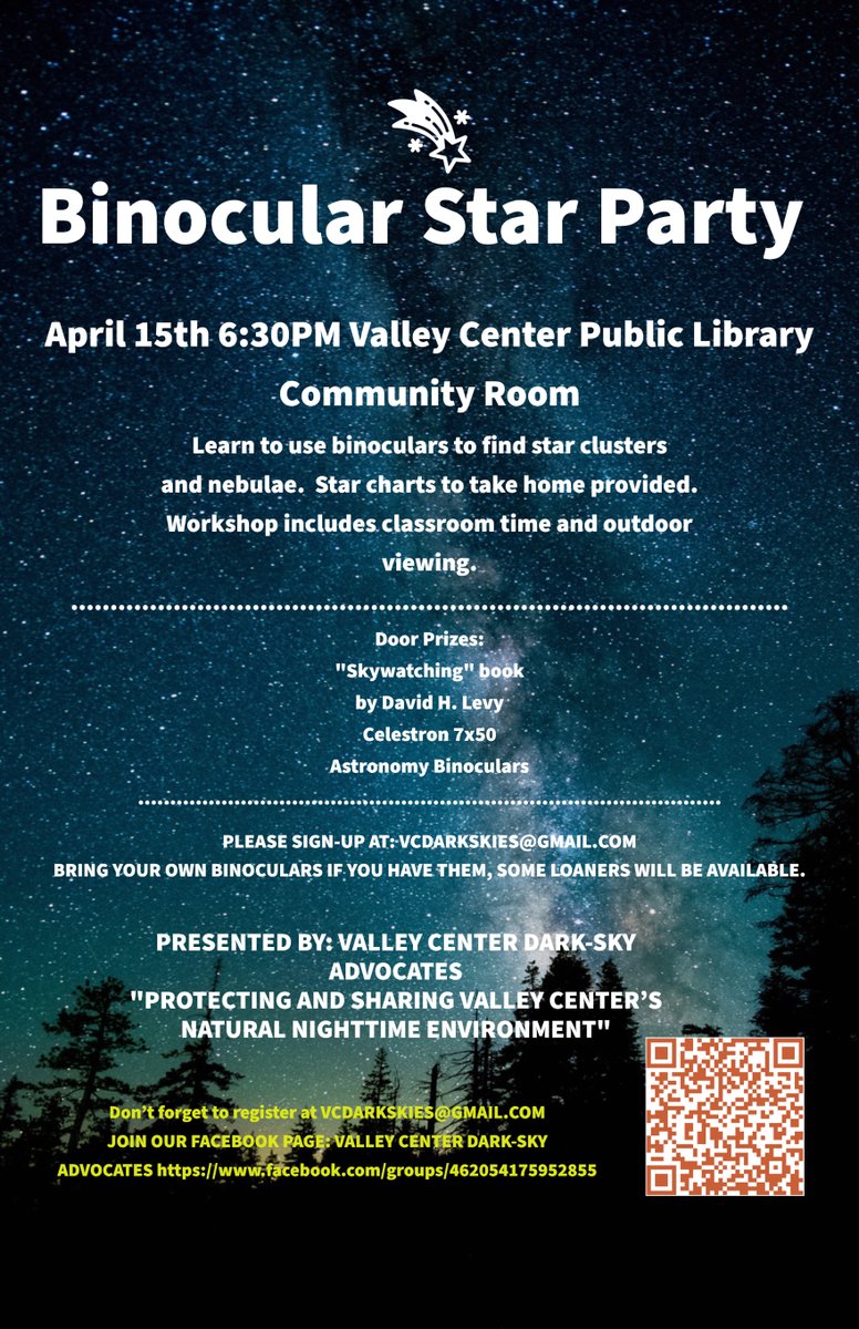Here are two great events happening Saturday, April 15 in the #SanDiego area to kick off #InternationalDarkSkyWeek :