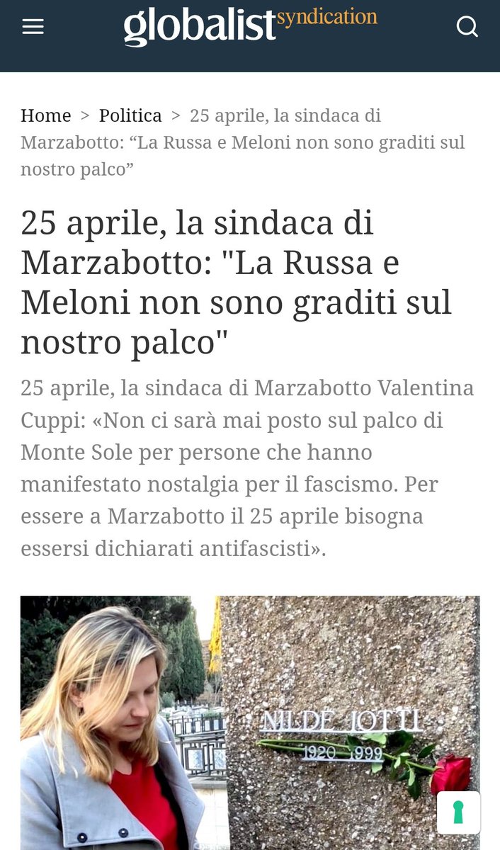 Misurelli77's tweet photo. Ecco come ci si comporta con la destra Missina
25 aprile,la sindaca di Marzabotto Valentina Cuppi:"La Russa e Meloni non sono graditi sul nostro palco.
Per essere a Marzabotto il 25 aprile bisogna essersi dichiarati antifascisti"
Bravissima!Basta fare finta che sia tutto normale https://t.co/XhZ4yW7xnW