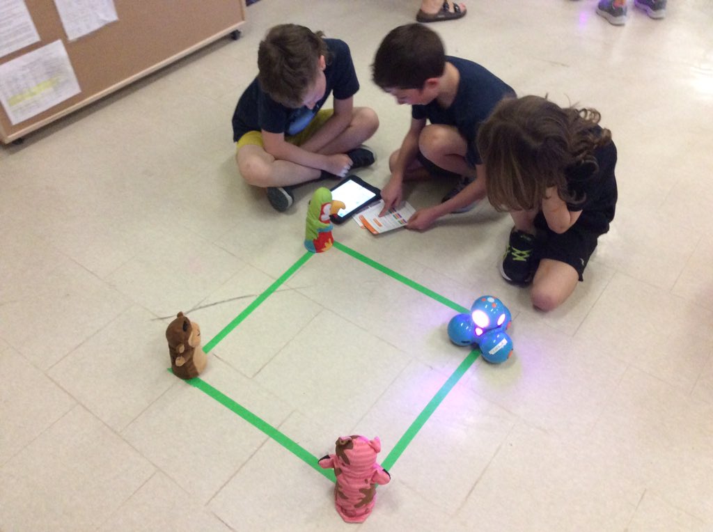 RegierReport's tweet photo. Thanks to Ms. Gordner and Ms. Allen for teaching us some coding today!  We enjoyed using Scratch Jr. and coding the Dash and Dot robots.  @SeaforthPublic @yourschools https://t.co/NICEYwNTWj