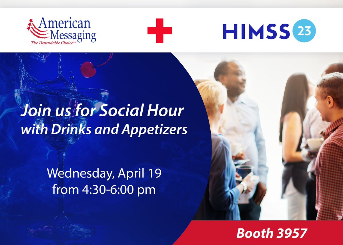 Are you attending #HIMSS2023 ? Join us for Social Hour on Wednesday!
We'd love to Connect with you!