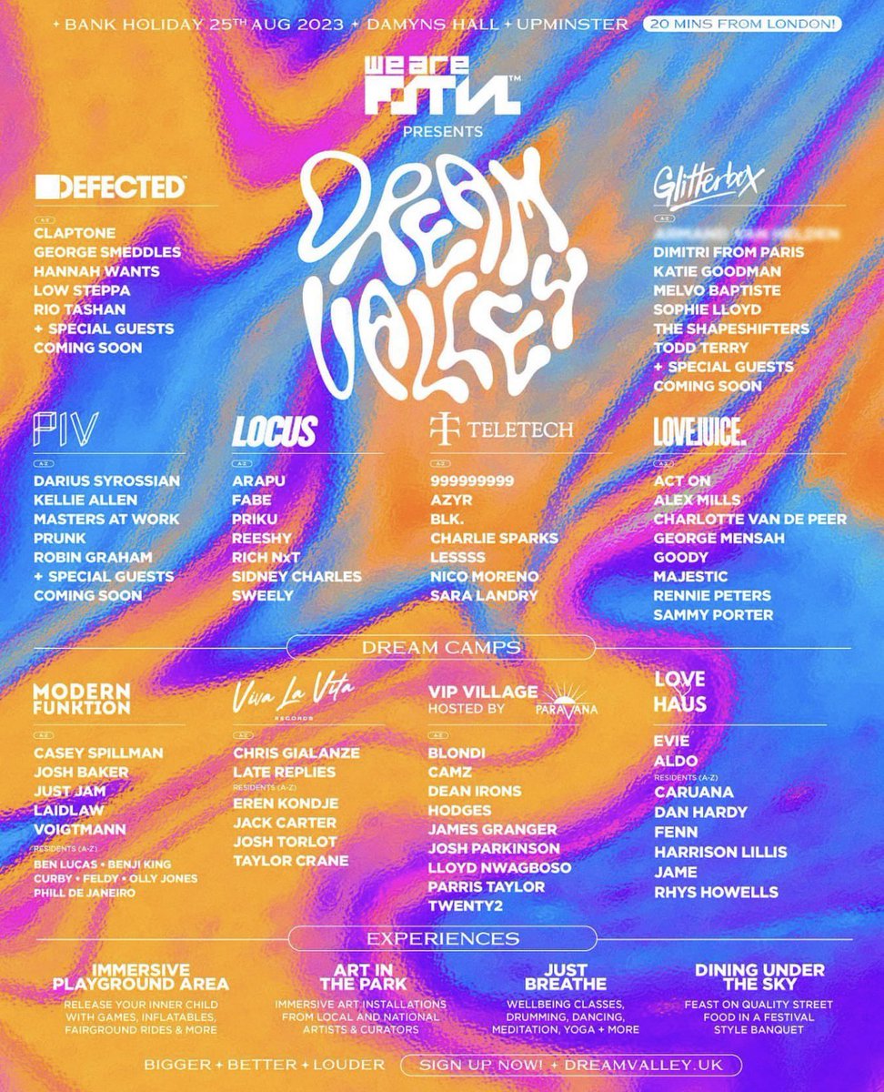 Excited to announce I’ll be headlining the Lovehause tent at <a href="/Dreamvalleyuk/">𝗗𝗥𝗘𝗔𝗠 𝗩𝗔𝗟𝗟𝗘𝗬</a> x <a href="/wearefstvl/">wearefstvl</a> 🎪 

Excited for this opportunity and very grateful to those who got me involved, Let’s go xx
