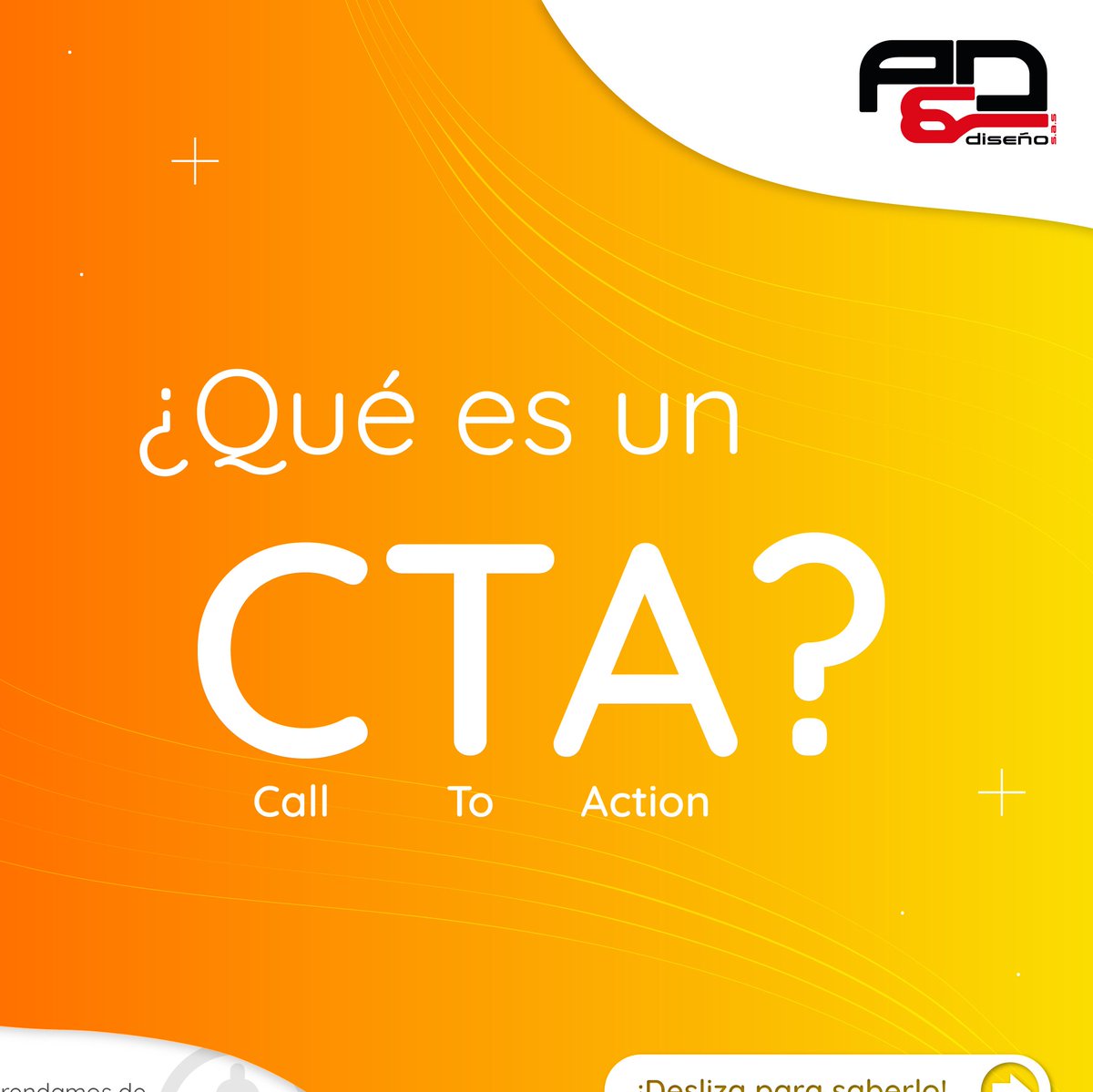 AYDdiseno's tweet photo. CTA #glosario #marketingdigital Un (call to action) o llamada a la acción, incita a la audiencia a responder a una acción que  se puede realizar a través de un clic a un botón, banner o texto anclado en un sitio web, publicación de redes sociales o blog. https://t.co/RLMmr8nOBb