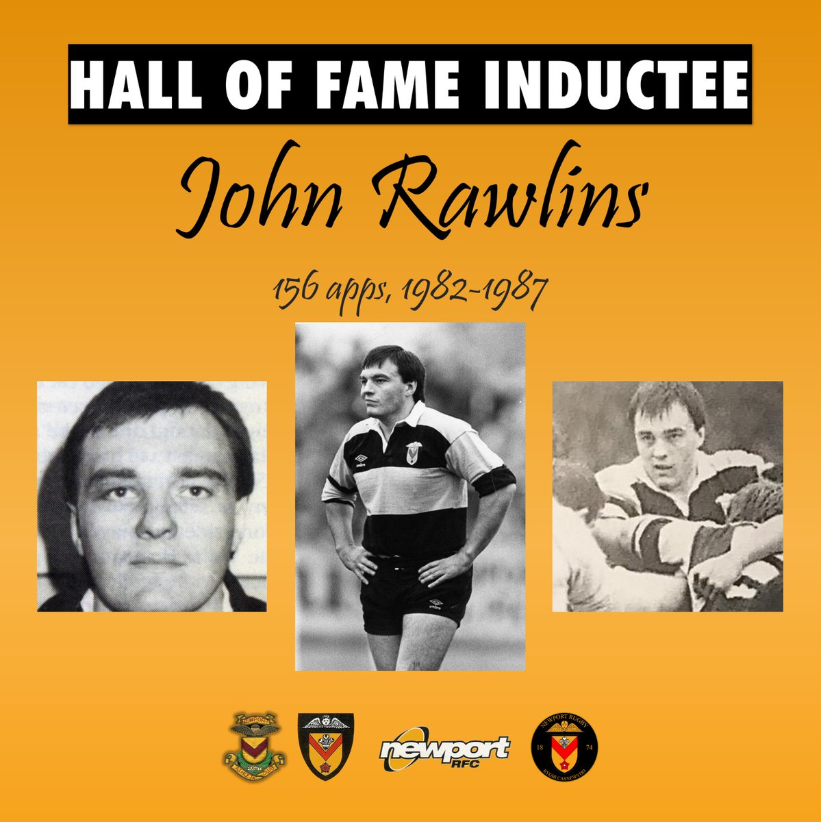 🌟 INDUCTEE #88 is John Rawlins
 
Hailing from Caerphilly, John was a regular loose-head prop for the Black &amp; Ambers during the 1980s, forming the formidable front row partnership with Rhys Morgan and captain Mike Watkins.
 
#COTP #YmlaenCasnewydd
