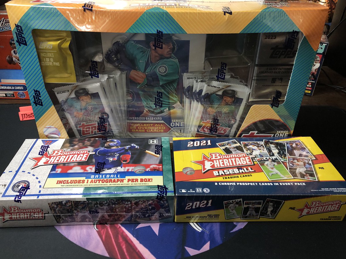 joedirtsports's tweet photo. 🚨JDs Break 42🚨
3 year baseball mixer (2 autos)
'21 Bowman heritage + '22 Bowman Heritage + '23 Series 1 super box
Random teams - $13 per spot or 2 for $25
Breaks Saturday
Claim 👇
16 spots left
Add $6 once to ship stack
@sports_sell @CardboardEchoes @CardsMotor @BreakAmplify https://t.co/zCcl0p8xth