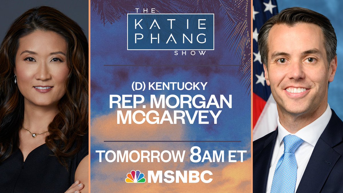 katiephangshow's tweet photo. TOMORROW: Kentucky @RepMcGarvey joins the @katiephangshow to discuss the recent Louisville mass shooting and the need for common sense gun reform. Tune in 8AM ET on @MSNBC. https://t.co/l4ga7i6ywi