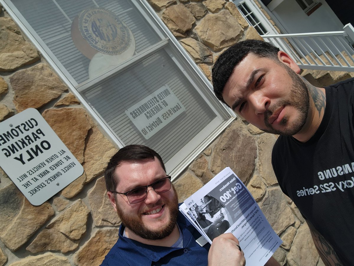 Everyone let's welcome (Daniel Cuciti) @DCAtTheTown our new hire here at Pottstown. Honored to show him how The Town gets our Swag outside on the porch, and out to our local Unions!