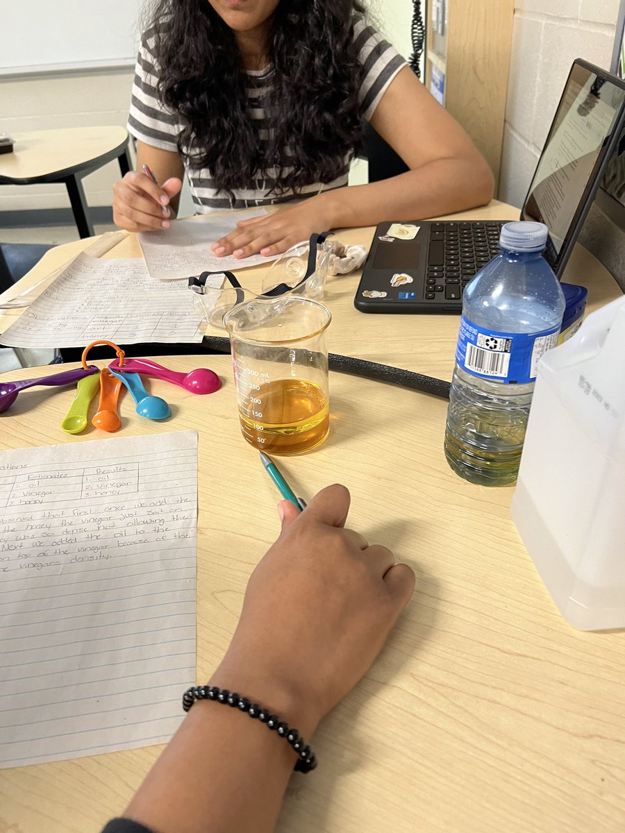 Busy morning creating, testing and analyzing the density &amp; buoyancy of various fluids and materials. <a href="/StDanielComboni/">StDanielComboniDP</a>