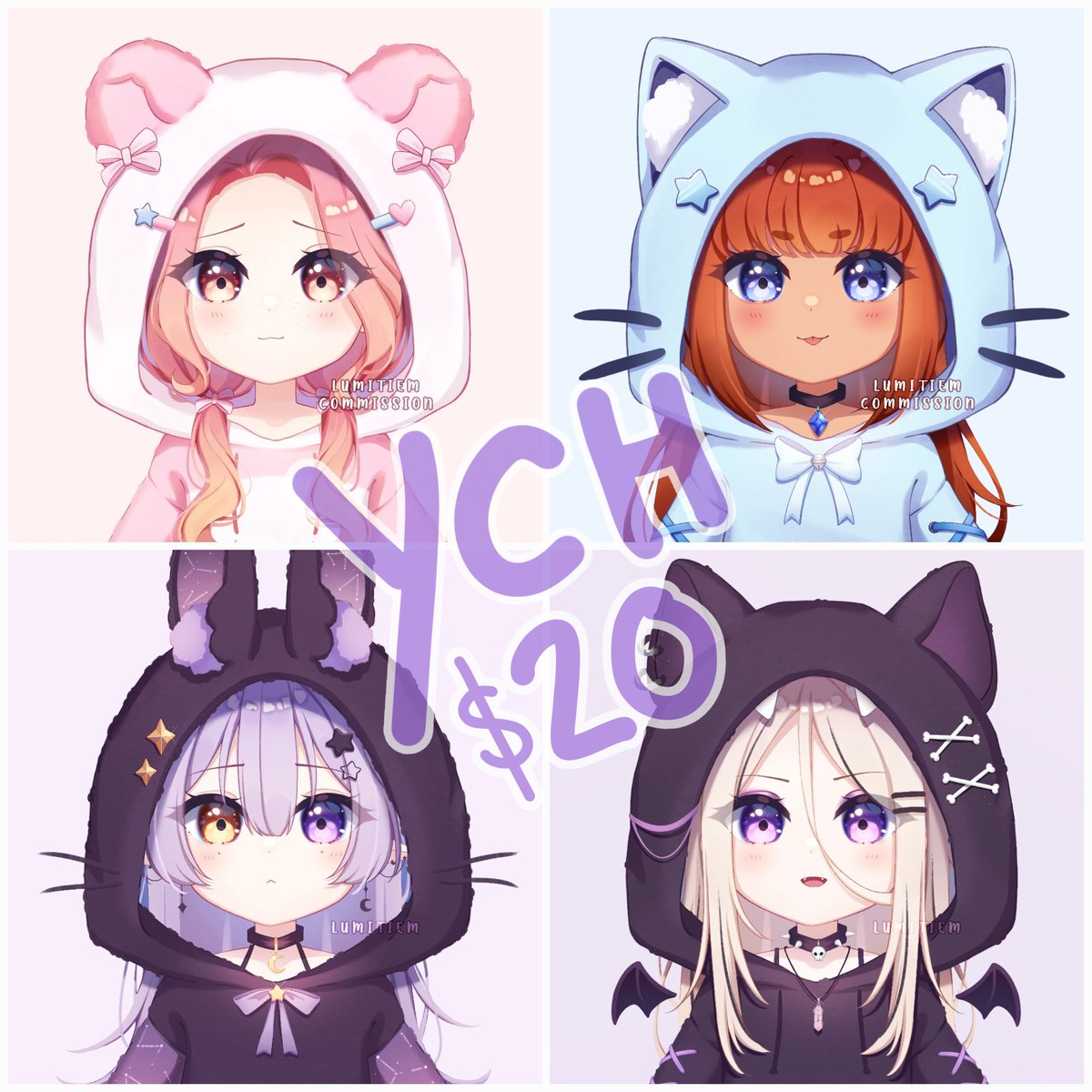 I have 5 YCH chibi icon slots open !!

You get to customize the hoodie to the character 🥺💜🌙✨️

‼️ More info ‼️
ko-fi.com/lumitiem

✧ ── ⋆⋅☆⋅⋆ ── ✧
#ych #ychcommission #koficommission #chibi #chibiart #vtuber #artistsontwitter #artmoots