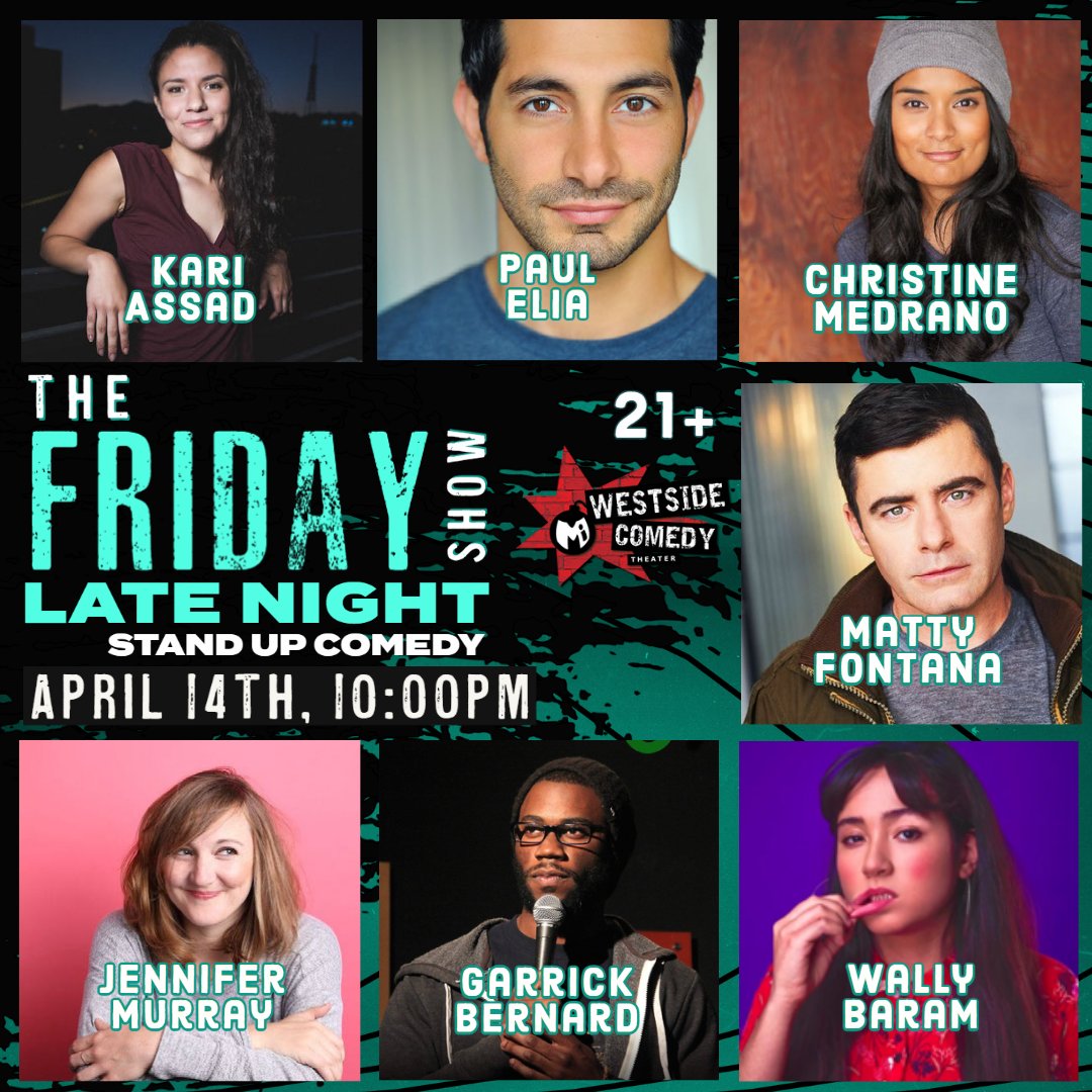 2 phenomenal stand-up shows for you tonight! Come for one. Come for both. Just come. TIX AT WESTSIDECOMEDY.COM!

<a href="/andreajin_/">andrea☁️</a> @HenrySir33 @jennyzigrino <a href="/DannyJolles/">Danny Jolles</a> <a href="/katrinasivad/">Katrina Davis</a> <a href="/saveralphguerra/">Ralph Guerra</a> <a href="/ResrieRiao/">uncle leslie</a> <a href="/kariassad/">elon musk is my father</a> <a href="/PaulElia/">Paul Elia</a> <a href="/Mattyfontana13/">Matty Fontana</a> @GarrickBernard <a href="/wallybaram/">walita</a>