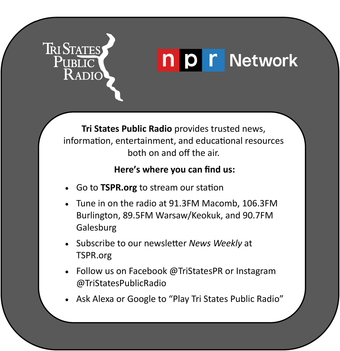 Tri States Public Radio tweet media